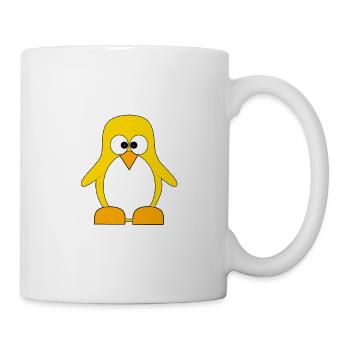 Pinguin gelb - Tasse - Weiß - Rechts