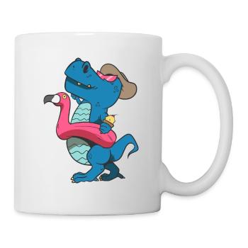 Dinosaur as a tourist - Mug - white - Right