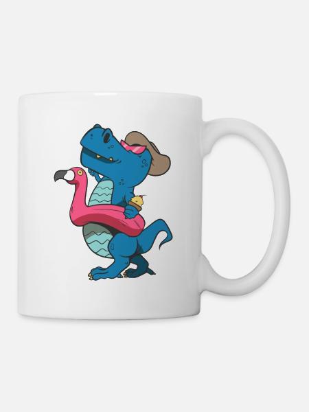 Dinosaur as a tourist - Mug - white