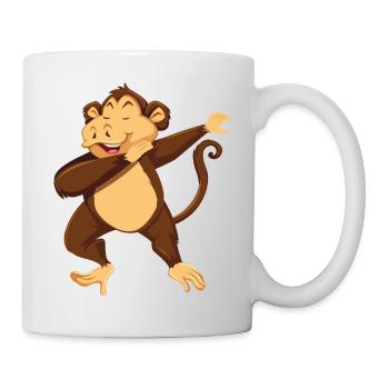 Dab Affe Tiere Tanzen lustig Comic Figur daben lol - Tasse - Weiß - Rechts
