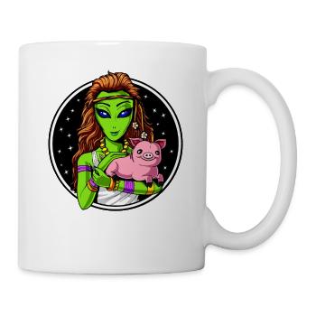 Space Alien Hippie Vegan Girl - Tasse - Weiß - Rechts