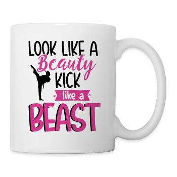 Kickbox drôle et dicton de Muay Thai pour les filles - Mug blanc - blanc - Droite
