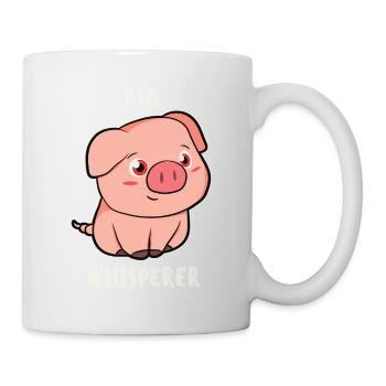 Lustig Pig Whisperer Schwein Spruch Geschenk Tier - Tasse - Weiß - Rechts