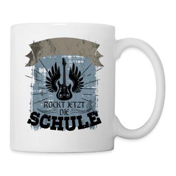 Einschulung Schule Rocken Personalisierbar - Tasse - Weiß - Rechts