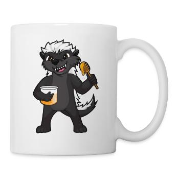 Honigdachs Dachs Marder Lustig Süßer Honig Lustig - Tasse - Weiß - Rechts