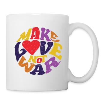 Make Love Not War anti was hippie music festival - Mug - white - Right