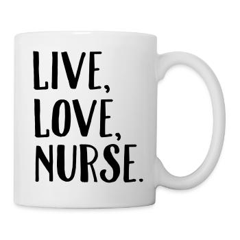 Live, Love, Nurse. - Mug blanc - blanc - Droite