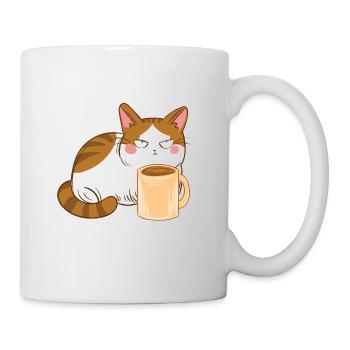 Sweet Angry Cat Coffee Monday Caffeine - Mug - white - Right