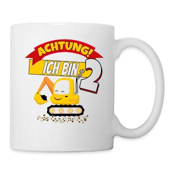 Kinder 2. Geburtstag Shirt Bagger Jungen 2 Jahr - Tasse - Weiß - Rechts