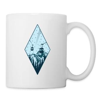 Gondola Mountains Tree Nature Star Night Gift - Mug - white - Right