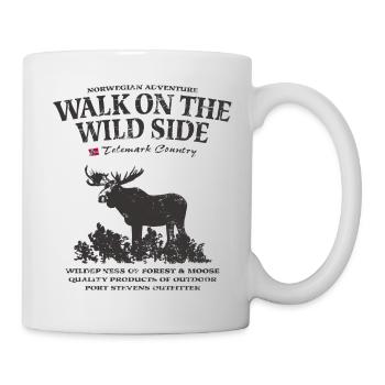Moose - Telemark Norway - Vintage Look - Tasse - Weiß - Rechts