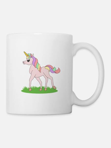 Einhorn Fantasie Pferd Geschenkidee - Tasse - Weiß