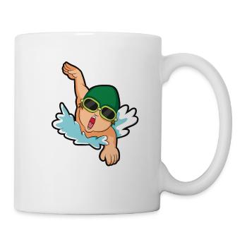 Lustige Schwimmen Sprüche Schwimmer Kraulen Wasser - Tasse - Weiß - Rechts