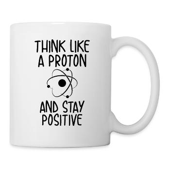 Think like a proton | Réflexion positive - Mug blanc - blanc - Droite