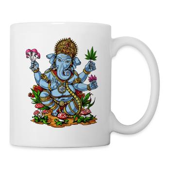 Ganesha Éléphant Hindou Dieu Psychédélique Mauvaises Herbes - Mug blanc - blanc - Droite