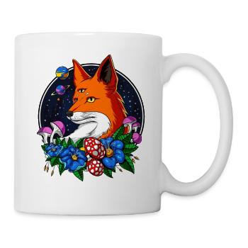 Psychedelic Fox Magic Mushrooms Third Eye - Mug - white - Right