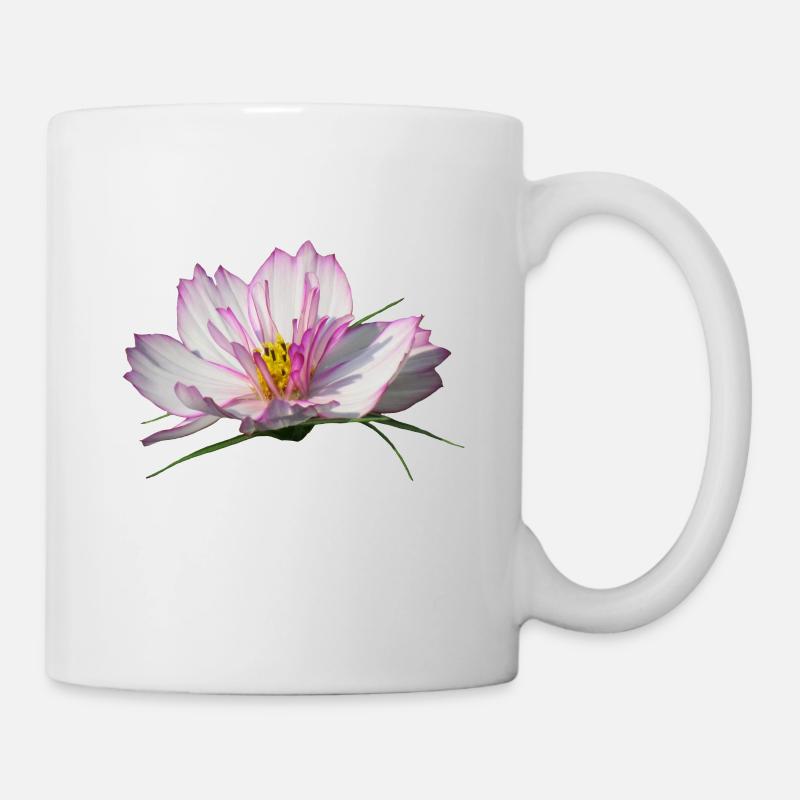 fleur magnifique en rose &blanc, fleurs, fleur - Mug blanc - blanc