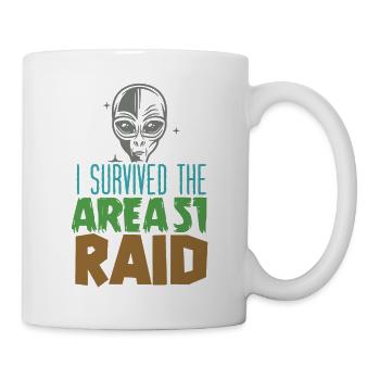 J'ai survécu au raid de la zone 51 - Mug blanc - blanc - Droite