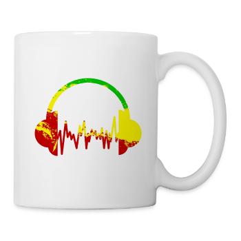 Cadeau de casque Reggae Music Africa Rasta - Mug blanc - blanc - Droite