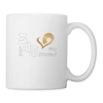 Christliches Design - Johannes 3, Vers 16 - So geliebt - Tasse - Weiß - Rechts