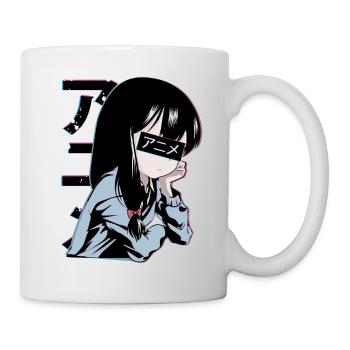 Anime écolière - Mug blanc - blanc - Droite