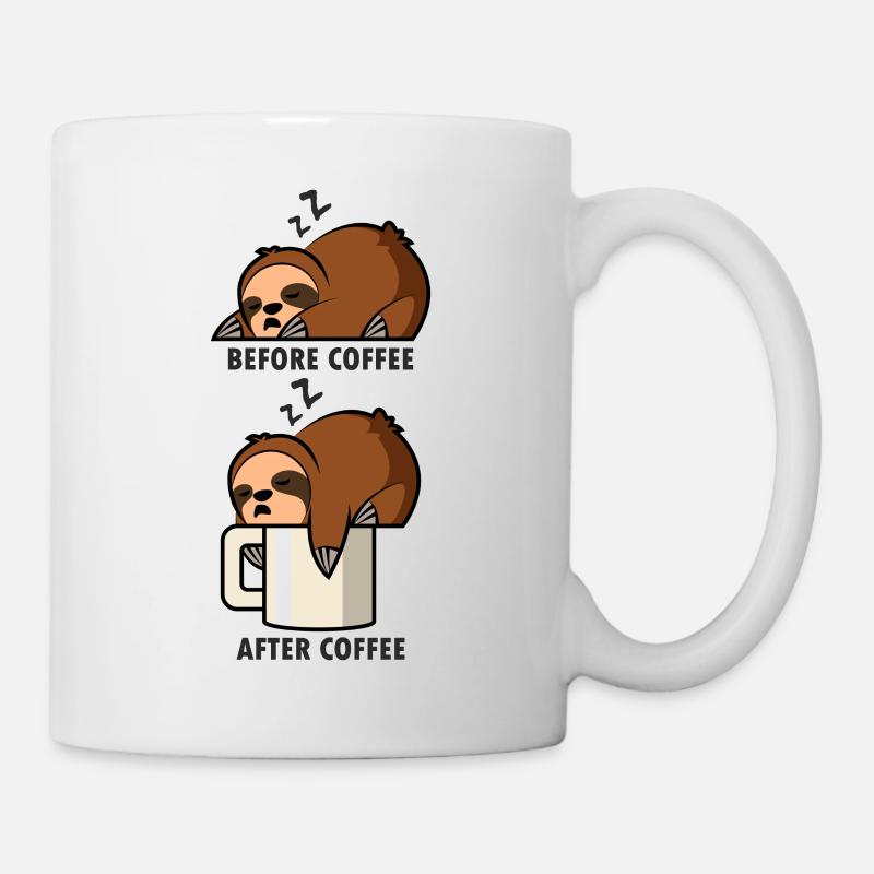 Faultier Kaffee - Tasse - Weiß