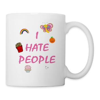 I hate people - Tasse - Weiß - Rechts