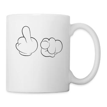 Fick dich Stinkefinger Mittelfinger - Tasse - Weiß - Rechts