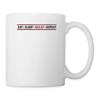 Eat Sleep Braap Repeat, Motocross, Simson Suhl - Mug - white - Right