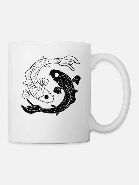 Balance de carpes Yin et Yang Koi - Mug blanc - blanc