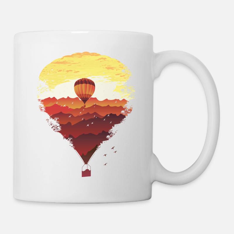 Der ruf der Ferne - Heißluftballon, Freiheit - Tasse - Weiß