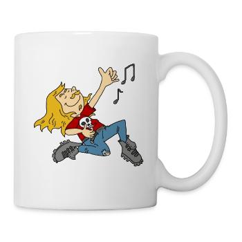 Luftgitarre Rock'n' Roll Heavey Metal Geschenk - Tasse - Weiß - Rechts