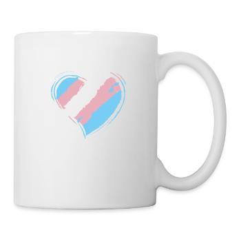 Transgender-Herz-Geschenk, LGBT-Stolz - Tasse - Weiß - Rechts