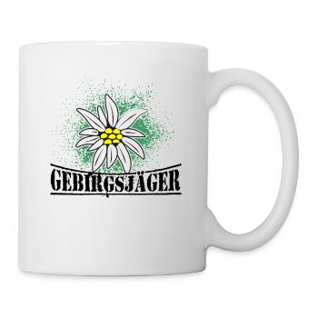 Gebirgsjäger Blume Distel Logo - Tasse - Weiß - Rechts