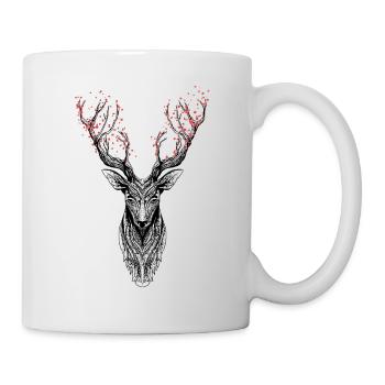Hirsch - Wald und neues Leben - Tasse - Weiß - Rechts
