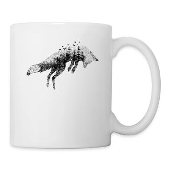 Fuchs und Wald - Tasse - Weiß - Rechts