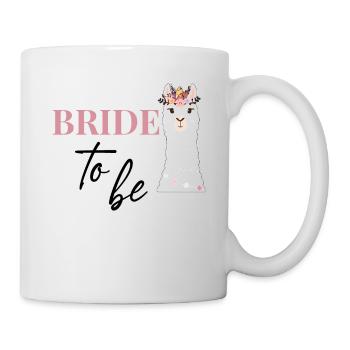 Bride to be Braut Alpaka JGA Junggesellenabschied - Tasse - Weiß - Rechts