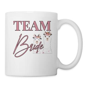 Team Bride Braut Alpaka Lama JGA Hochzeit - Tasse - Weiß - Rechts