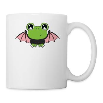 Cute Halloween animals frog bat wings - Mug - white - Right
