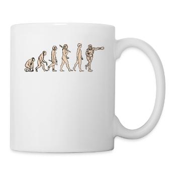 Evolution Boxsport Boxen vom Affen zum Boxer - Tasse - Weiß - Rechts