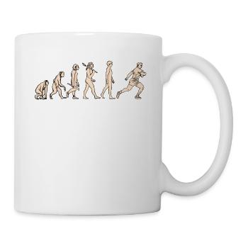 Evolution Rugby Sport from monkey to rugby player - Mug - white - Right