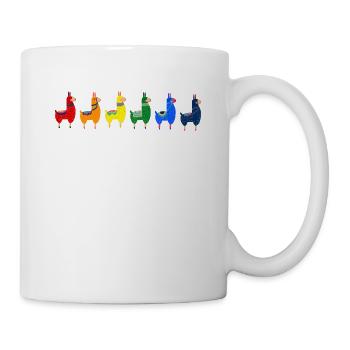 LGBT Regenbogen Lama Alpaka Gay Pride Homo - Tasse - Weiß - Rechts
