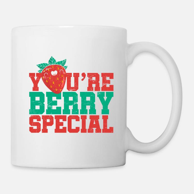 Berry Special Wortspiel Englisch Erdbeere - Tasse - Weiß
