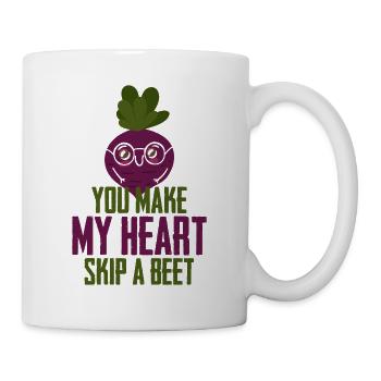 Hear Skip A Beet Wortspiel Herz Beat Rübe Lila - Mug - white - Right