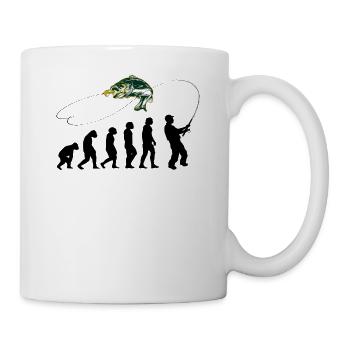 Evolution Fliegenfischen Angler angeln Geschenke - Tasse - Weiß - Rechts
