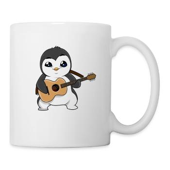 Pingouin Guitare Guitariste Musicien Instrument de Musique - Mug blanc - blanc - Droite