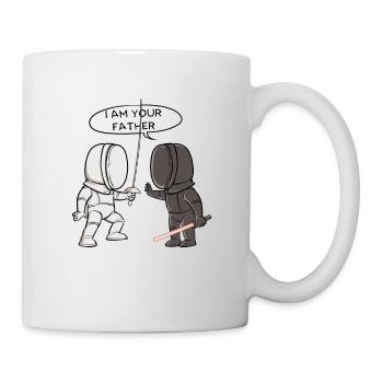 Fechten Fechter Vater Degen Schwert Florett Säbel - Tasse - Weiß - Rechts