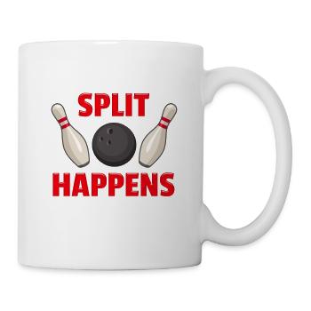 Split happens! funny bowling t-shirt for bowlers - Mug - white - Right