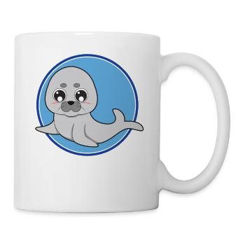 Otarie phoque mignonne - Mug blanc - blanc - Droite