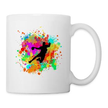 cool colorful handballer gift idea for handball - Mug - white - Right